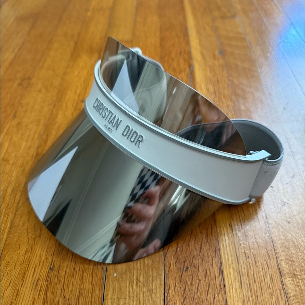 Dior • Silver and White Sun Visor Hat